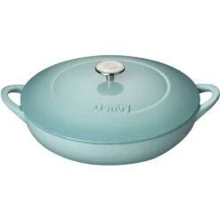 Denby Pavilion Gietijzeren Pot Oppervlakkig Ø30 Cm, Lichtblauw