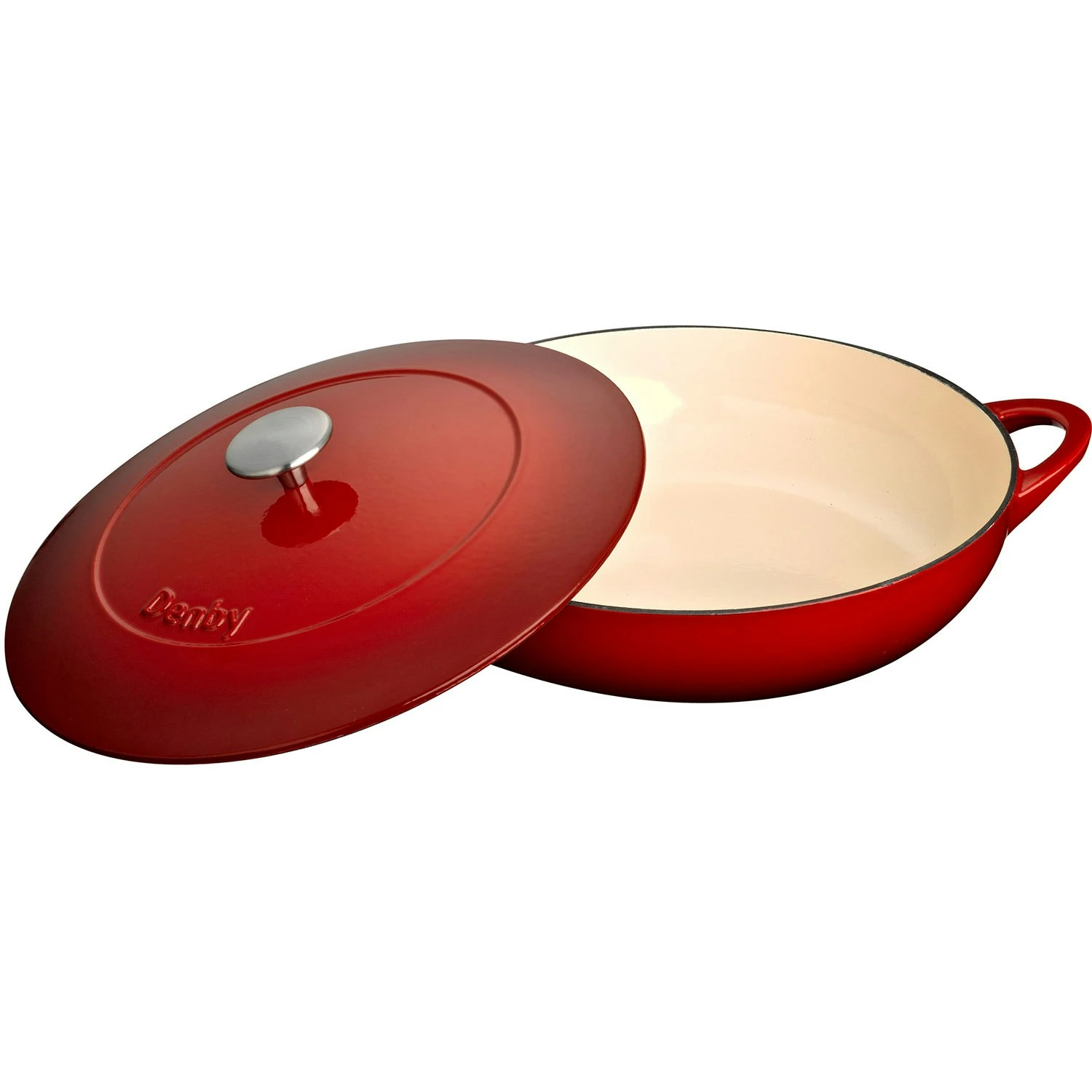 Denby Pomegranate Gietijzeren Pot Oppervlakkig Ø30 Cm, Rood 2 Denby Pomegranate Gietijzeren Pot Oppervlakkig Ø30 Cm, Rood - Afbeelding 2