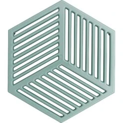 Denby Pavilion Pannenonderzetter Gietijzer 21,5x24,5 Cm, Lichtblauw