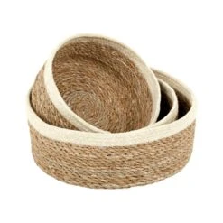 Dixie Seagrass Emil Bread Basket 3-pack, White