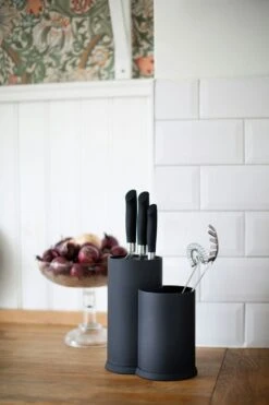 Dorre Wide Knife Blocks & Utensil Holder, Black -Keukengerei Promotiewinkel dorre wide knife blocks utensil holder black 6
