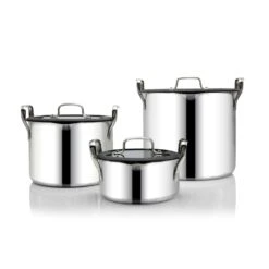 EGO Stackable Pot Set, Stainless Steel -Keukengerei Promotiewinkel ego stackable pot set stainless steel 8