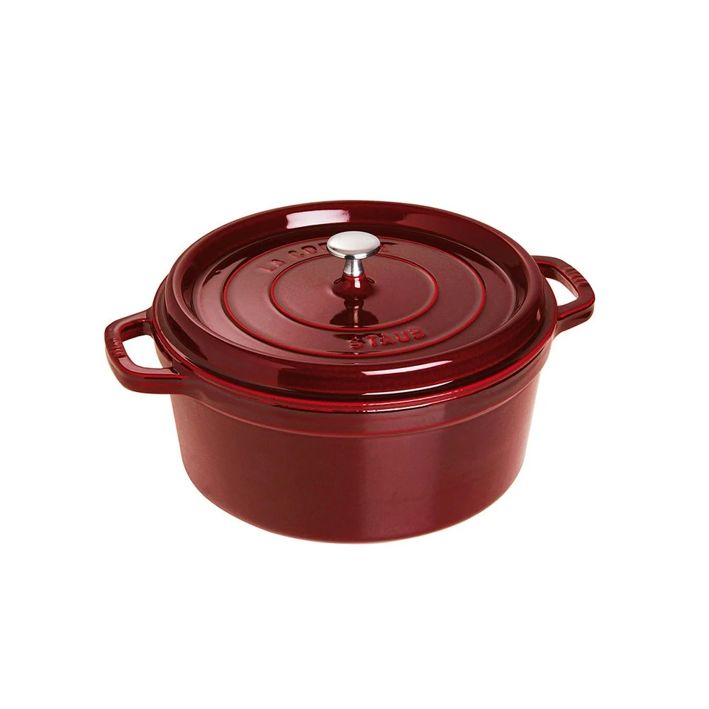 Staub Round Casserole In Cast Iron 6,7 L, Grenade Red 1 Staub Round Casserole In Cast Iron 6,7 L, Grenade Red